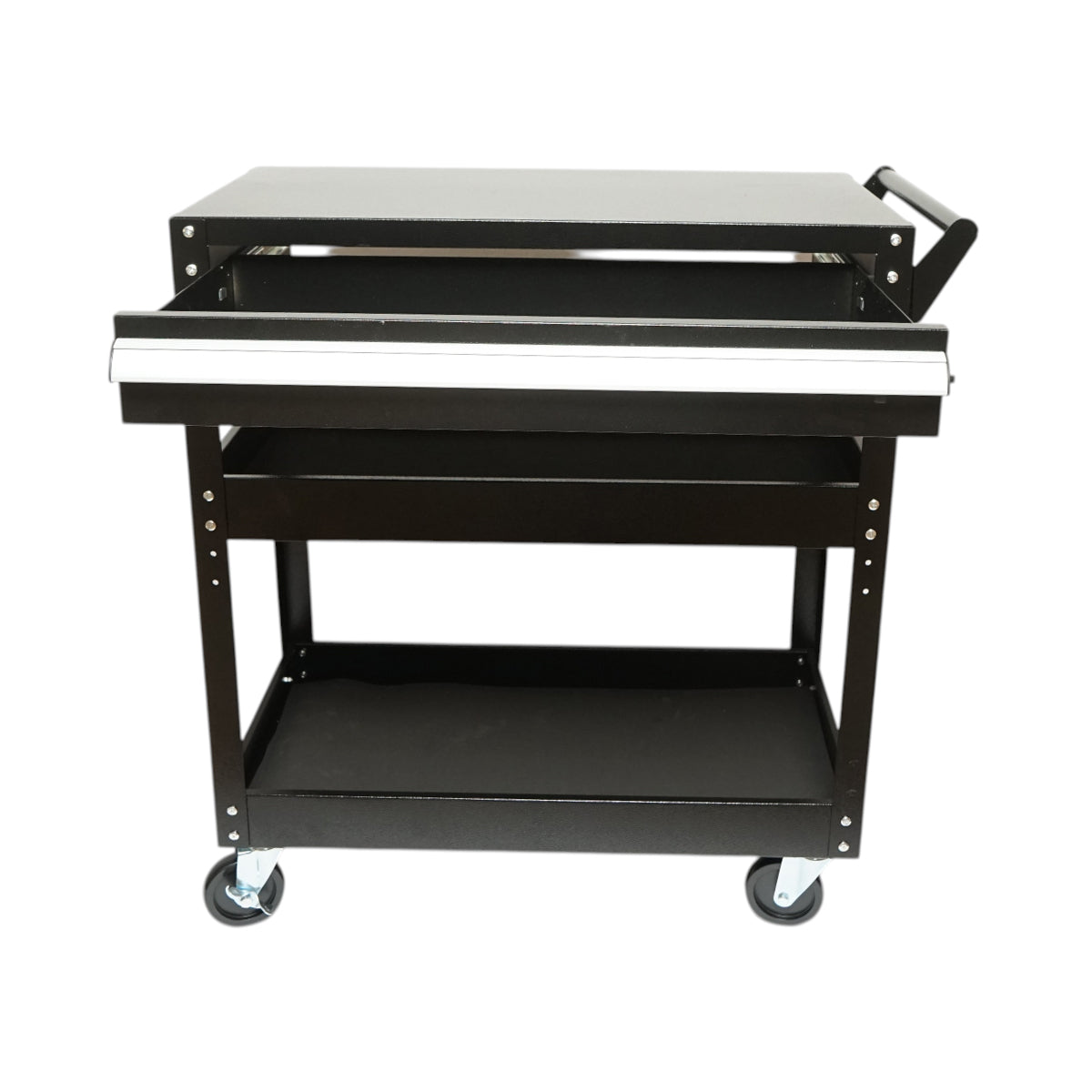 Carrello portautensili da officina in metallo su ruote con 3 ripiani e 1 cassetto, dimensioni 775x410x895 mm. Breckner Germany - immagine 4