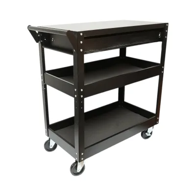 Carrello portautensili da officina in metallo su ruote con 3 ripiani e 1 cassetto, dimensioni 775x410x895 mm. Breckner Germany - immagine 5