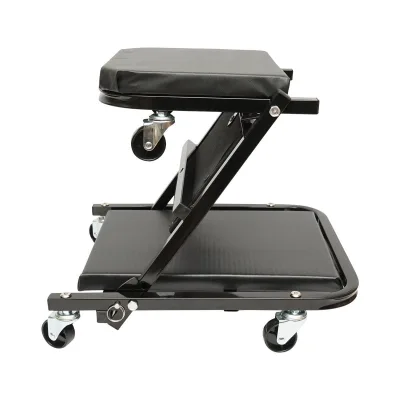 Carrello/Sedile Pieghevole per Officina 2 in 1 con Ruote Girevoli - immagine 5