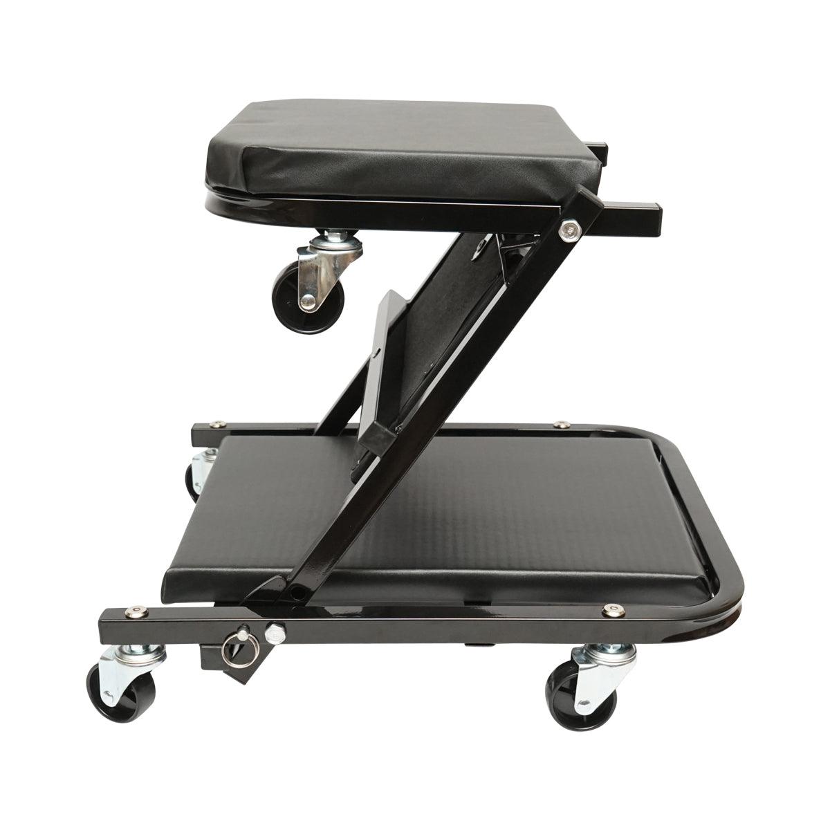 Carrello/Sedile Pieghevole per Officina 2 in 1 con Ruote Girevoli - immagine 5