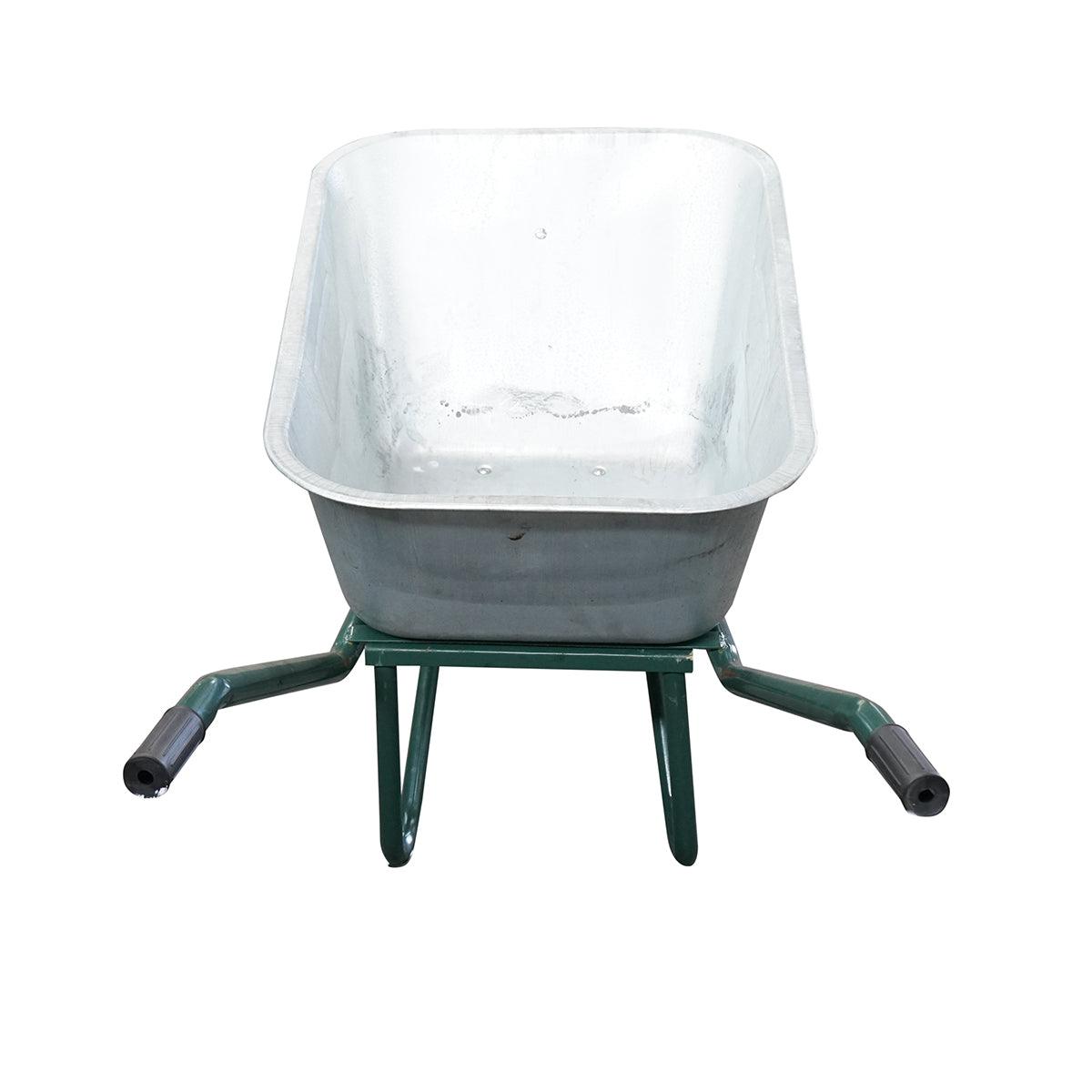 Carriola 80 Litri, Cerchione in Metallo 350/8, Gomma Piena, vasca in acciao zincato 880x600x270mm., Max. 150kg., Thor - immagine 3