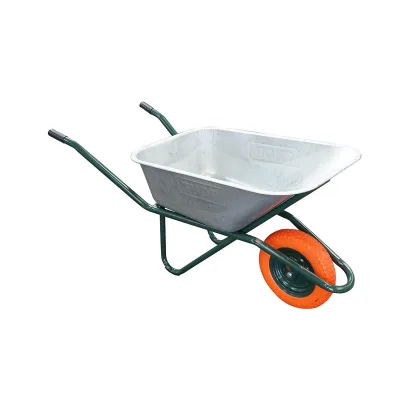 Carriola 80 Litri, Cerchione in Metallo 350/8, Gomma Piena, vasca in acciao zincato 880x600x270mm., Max. 150kg., Thor - immagine 4