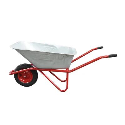 Carriola 80 Litri, Cerchione in Metallo 350/8, ruota pneumatica, vasca in acciao zincato 880x600x270mm, Max. 150kg., Thor - immagine 4