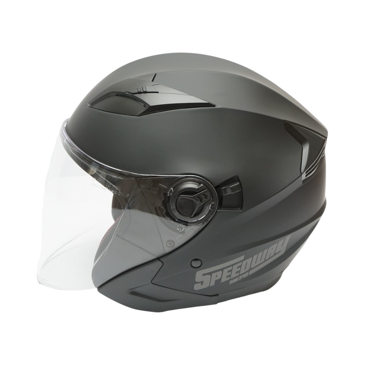 Casco da moto jet nero, modello urbano con visiera trasparente e occhiali da sole, taglia L - immagine 3