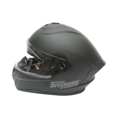Casco integrale da moto nero con visiera trasparente, taglia L Grit - immagine 3
