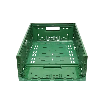 Cassa, scatola di plastica pieghevole 595x385x185mm, verde per riporre oggetti - immagine 3