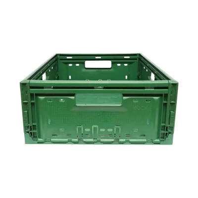 Cassa, scatola di plastica pieghevole 595x385x185mm, verde per riporre oggetti - immagine 5