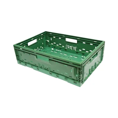 Cassa, scatola di plastica pieghevole 595x385x185mm, verde per riporre oggetti - immagine 4
