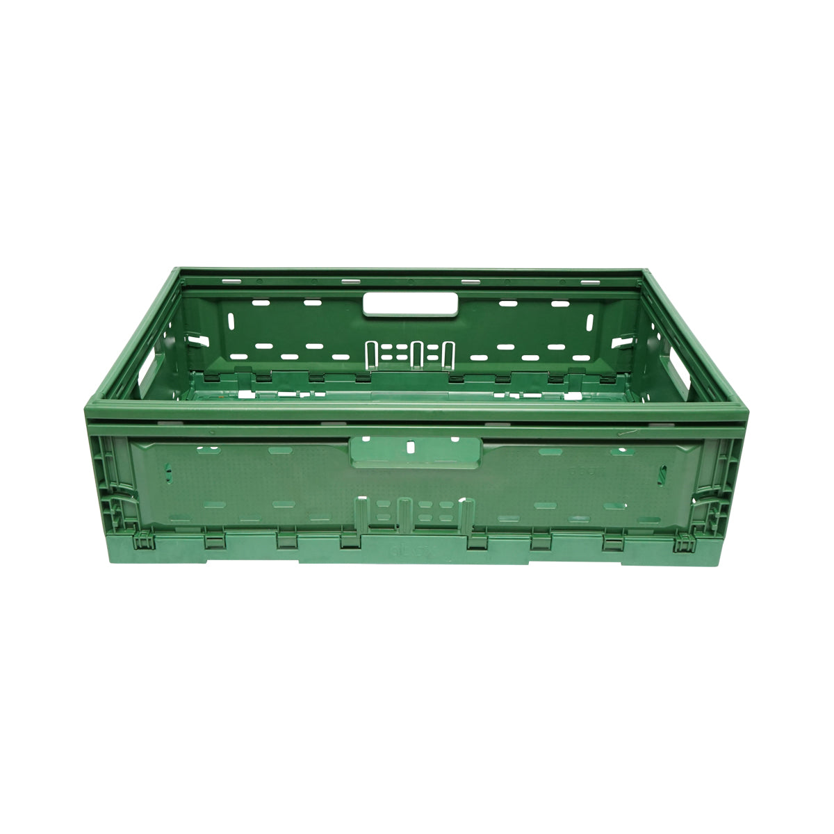 Cassa, scatola di plastica pieghevole 595x385x185mm, verde per riporre oggetti