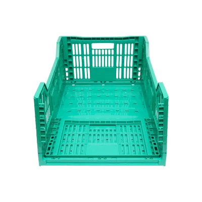 Cassa, scatola di plastica pieghevole 595x395x250mm, verde per riporre oggetti - immagine 5