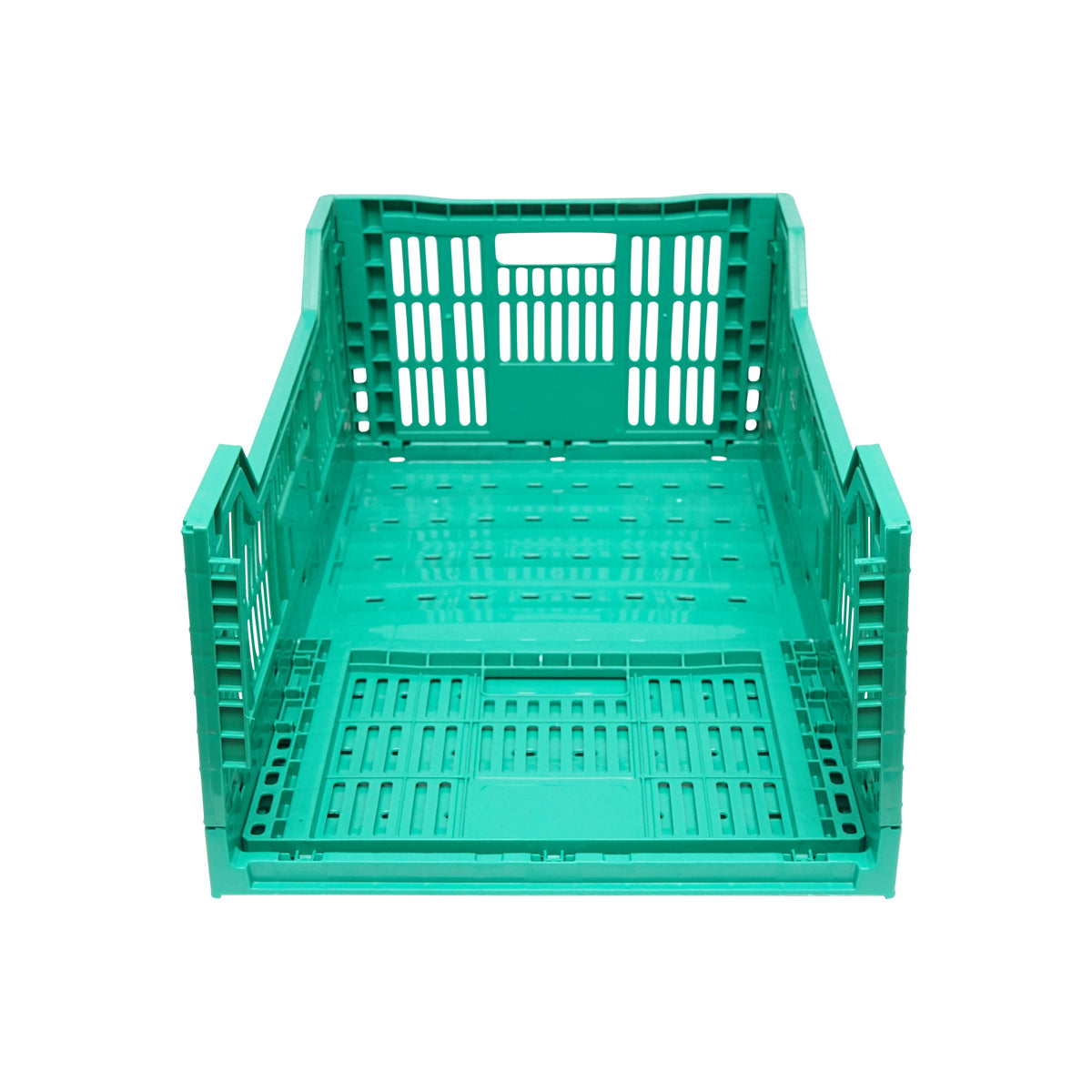 Cassa, scatola di plastica pieghevole 595x395x250mm, verde per riporre oggetti - immagine 5