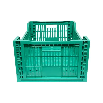 Cassa, scatola di plastica pieghevole 595x395x250mm, verde per riporre oggetti - immagine 4