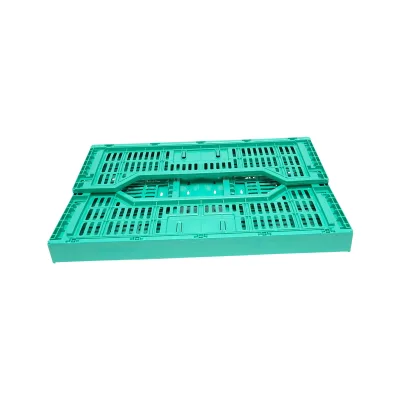 Cassa, scatola di plastica pieghevole 595x395x250mm, verde per riporre oggetti - immagine 2
