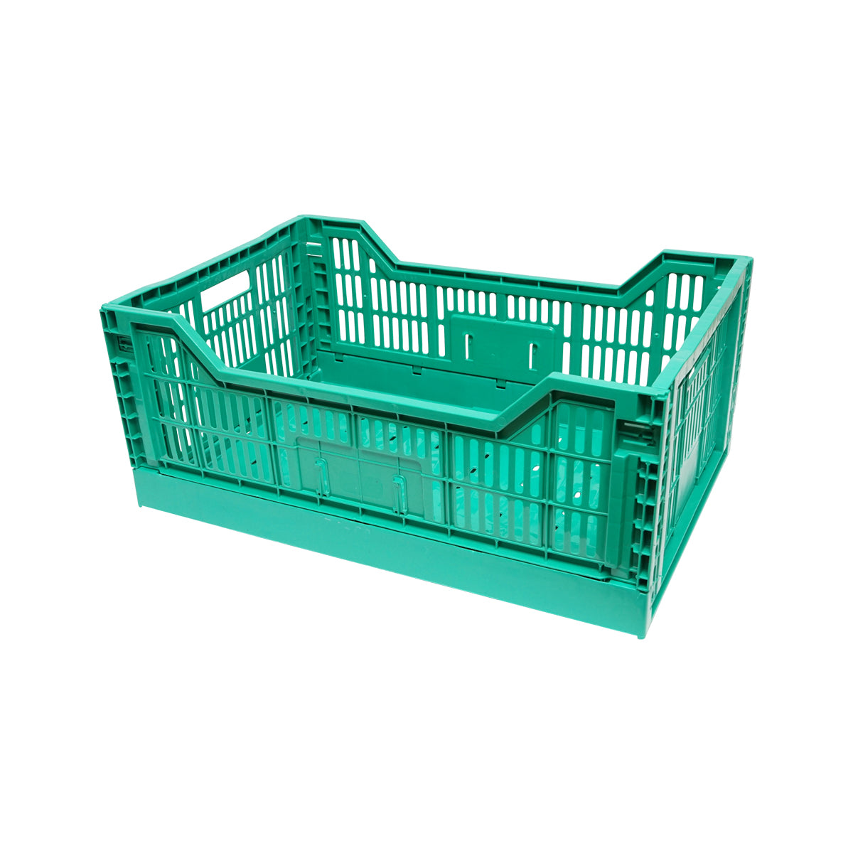 Cassa, scatola di plastica pieghevole 595x395x250mm, verde per riporre oggetti - immagine 3