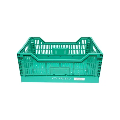 Cassa, scatola di plastica pieghevole 595x395x250mm, verde per riporre oggetti