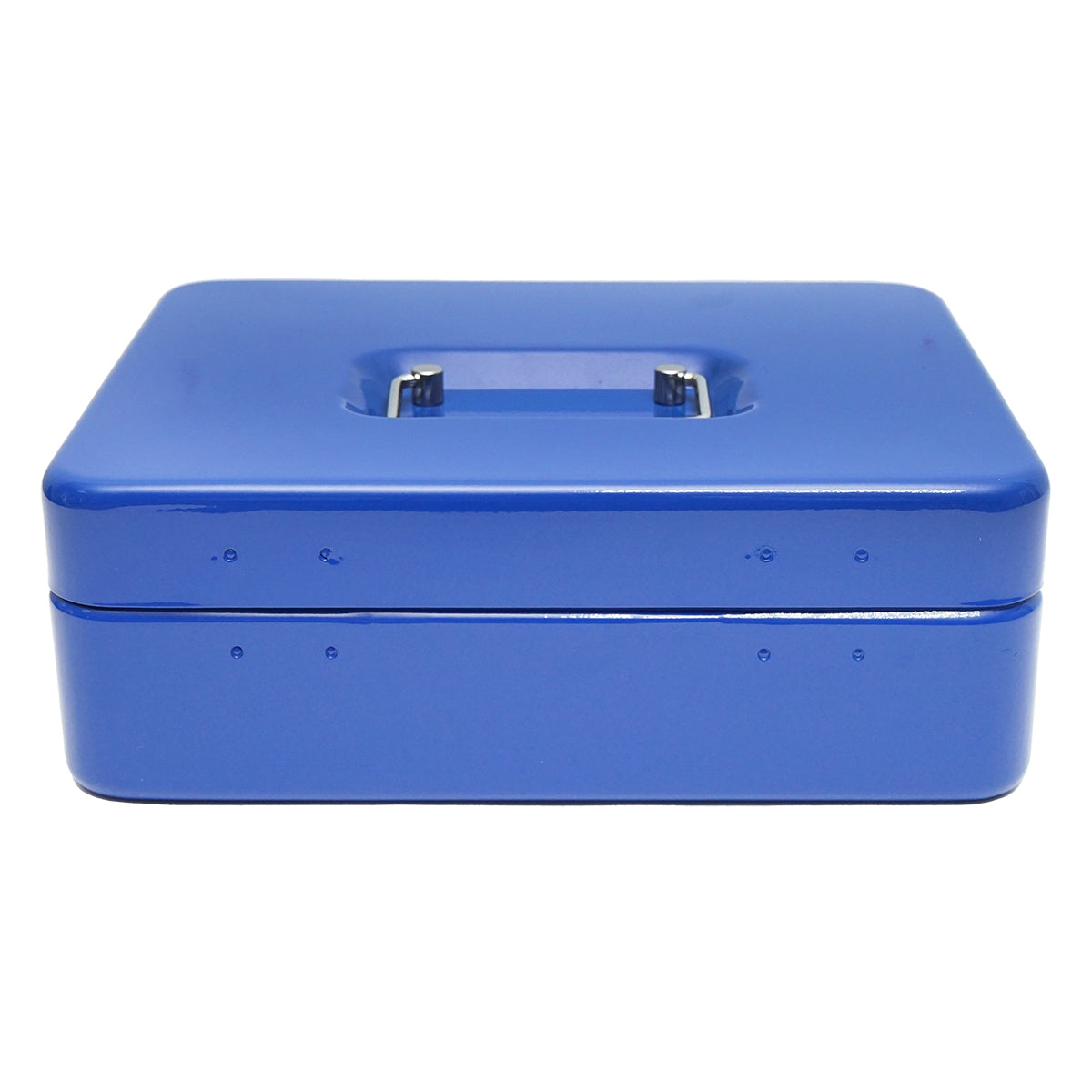 Cassetta di sicurezza in metallo con serratura e 2 chiavi, colore blu, dimensioni 250x200x90 mm. - immagine 4