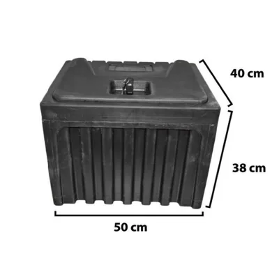 Cassetta per attrezzi senza supporto, in plastica nera 380x400x500 mm - immagine 2