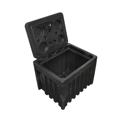Cassetta per attrezzi senza supporto, in plastica nera 380x400x500 mm - immagine 5