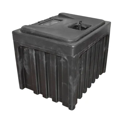 Cassetta per attrezzi senza supporto, in plastica nera 380x400x500 mm