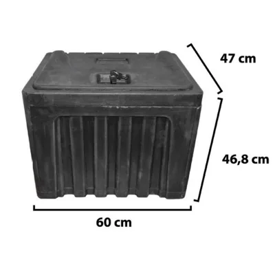 Cassetta per attrezzi senza supporto, in plastica nera 468x470x600 mm - immagine 2