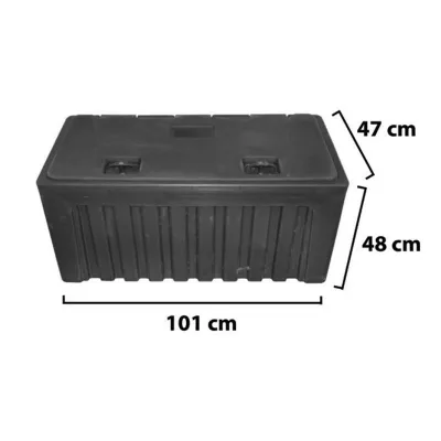Cassetta per attrezzi senza supporto, in plastica nera 480x470x1000 mm - immagine 2