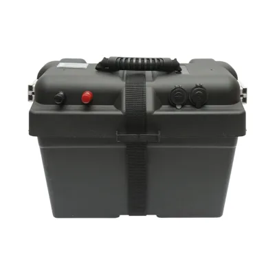 Cassetta per batteria auto 12V con voltmetro DC 6–30V, interruttore di alimentazione 100A, presa accendisigari, display LCD, 2 porte USB, 360 × 180 × 235 mm. - immagine 6