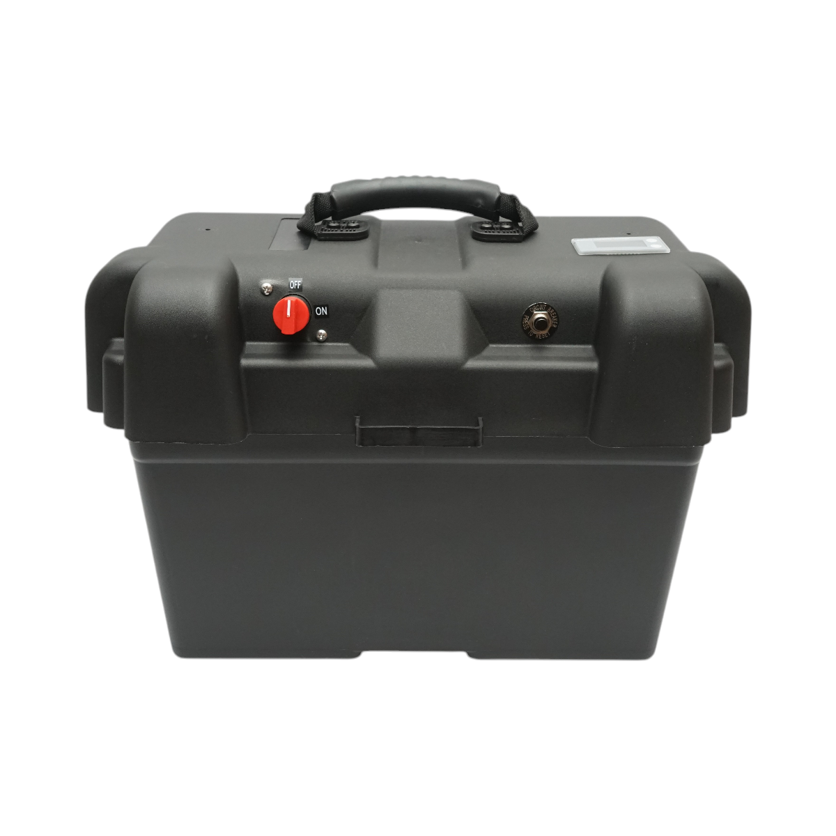 Cassetta per batteria auto 12V con voltmetro DC 6–30V, interruttore di alimentazione 100A, presa accendisigari, display LCD, 2 porte USB, 360 × 180 × 235 mm. - immagine 2