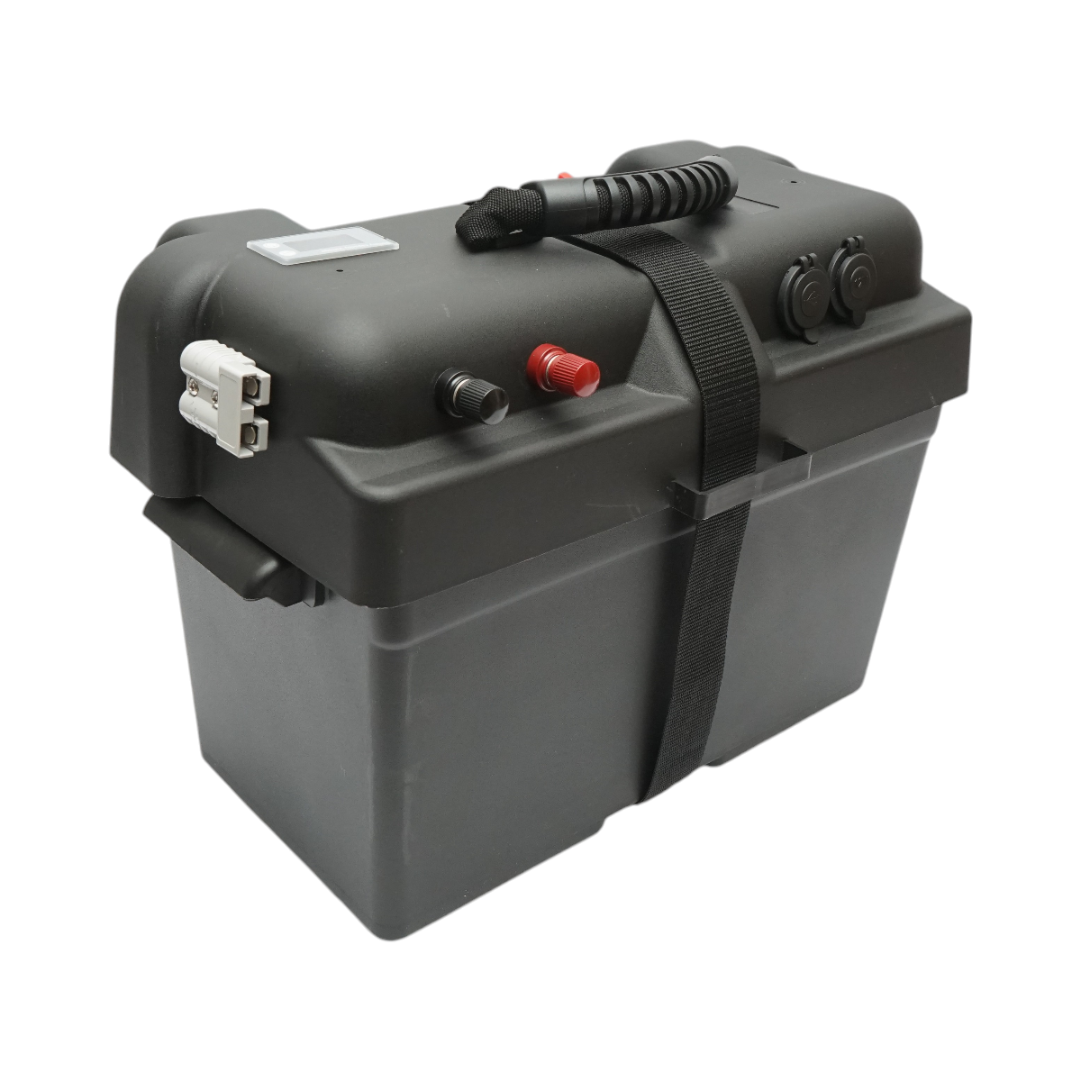 Cassetta per batteria auto 12V con voltmetro DC 6–30V, interruttore di alimentazione 100A, presa accendisigari, display LCD, 2 porte USB, 360 × 180 × 235 mm. - immagine 5