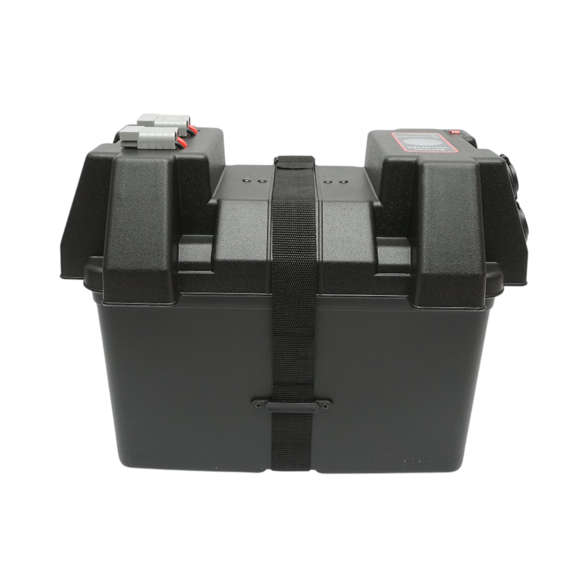 Cassetta per batteria auto 12V con voltmetro DC 6–36V, interruttore di circuito 16A, fusibile da 30A, 2 prese accendisigari, display LCD, 2 porte USB, 340 × 195 × 200 mm. - immagine 6