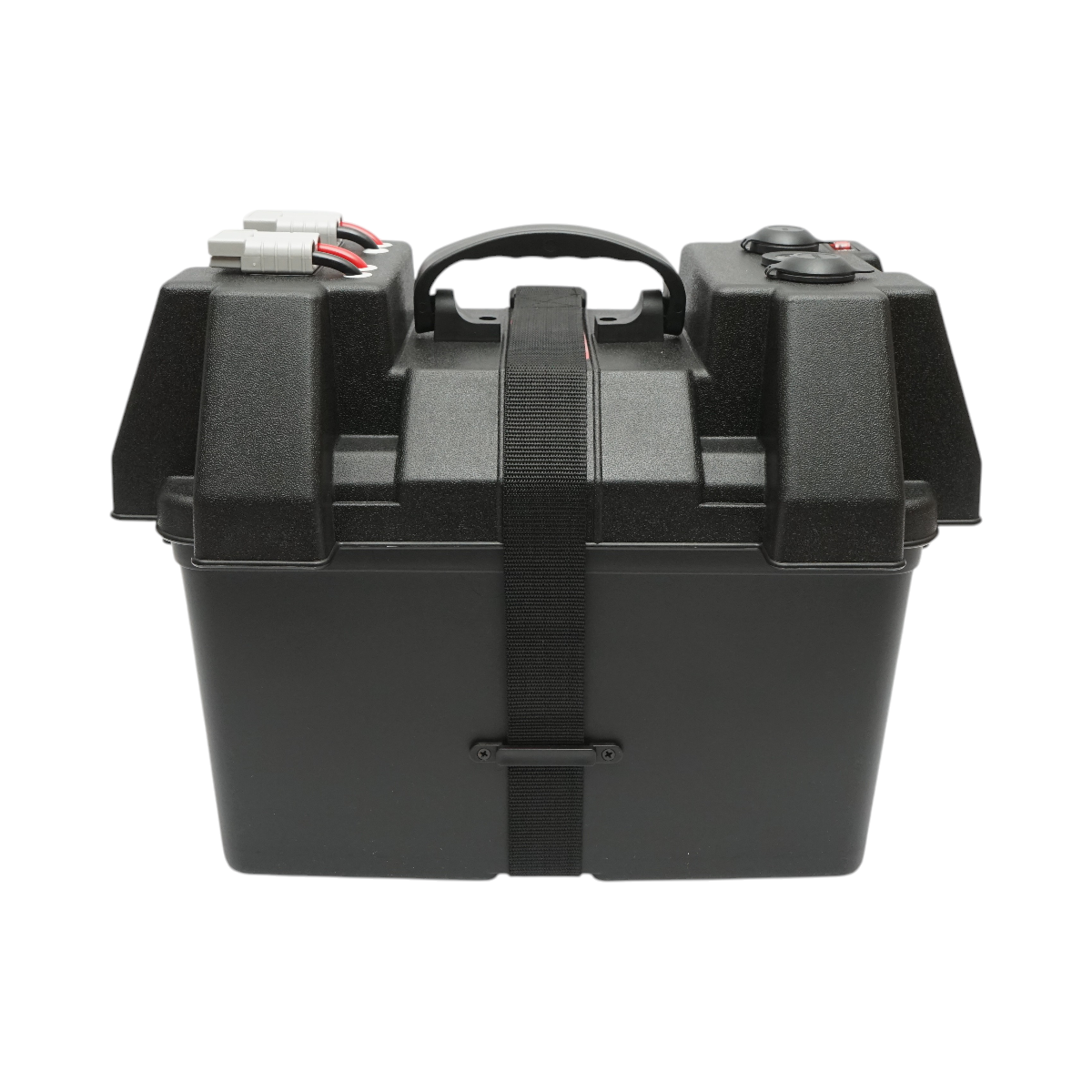Cassetta per batteria auto 12V con voltmetro DC 6–36V, interruttore di circuito 16A, presa accendisigari, display LCD, 2 porte USB, 340 × 195 × 200 mm. - immagine 6