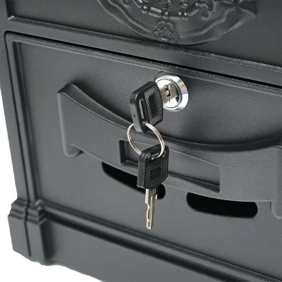 Cassetta postale Everest, nero antracite 410X260X90mm con 2 chiavi e accessori di fissaggio - immagine 5
