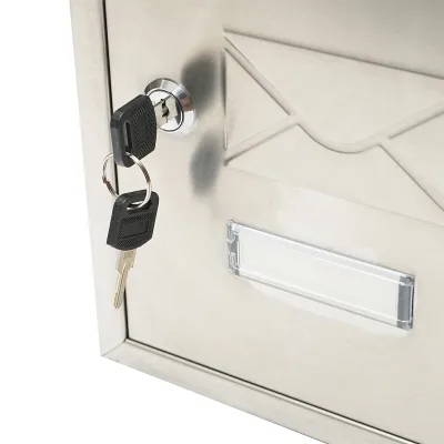 Cassetta postale in acciaio inox 320X230X90mm con 2 chiavi e accessori di fissaggio - immagine 6