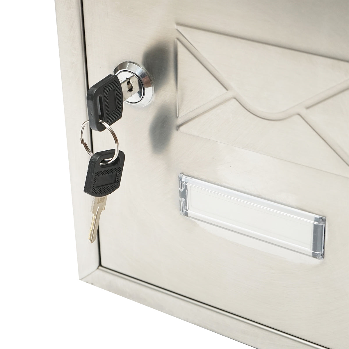 Cassetta postale in acciaio inox 320X230X90mm con 2 chiavi e accessori di fissaggio - immagine 6