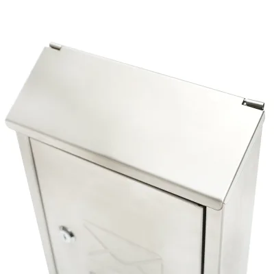 Cassetta postale in acciaio inox 320X230X90mm con 2 chiavi e accessori di fissaggio - immagine 5