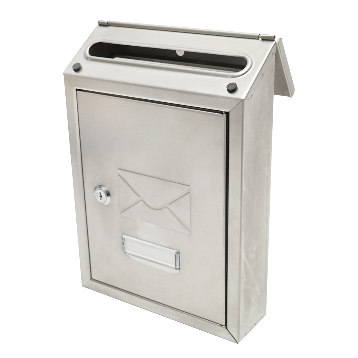 Cassetta postale in acciaio inox 320X230X90mm con 2 chiavi e accessori di fissaggio - immagine 2