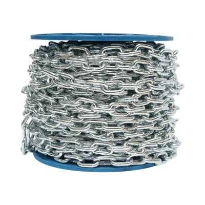 Catena elettrozincata 4,9x21x19,5mm DIN5685A 30m/rotolo tamburo di plastica - immagine 3
