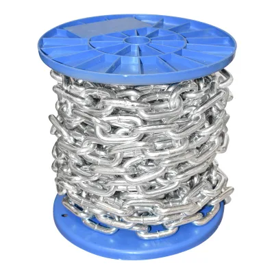 Catena elettrozincata 7,9x32,3x30mm DIN5685A 10m/rotolo tamburo di plastica - immagine 3