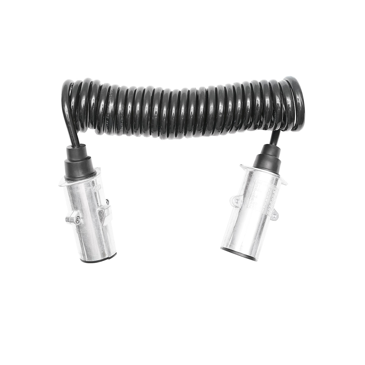 Cavo a spirale da 2,6 m con 2 spine femmina in metallo, 7 pin per presa rimorchio auto Breckner Germany