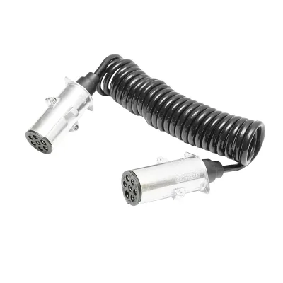 Cavo a spirale da 2,6 m con 2 spine femmina in metallo, 7 pin per presa rimorchio auto Breckner Germany - immagine 2