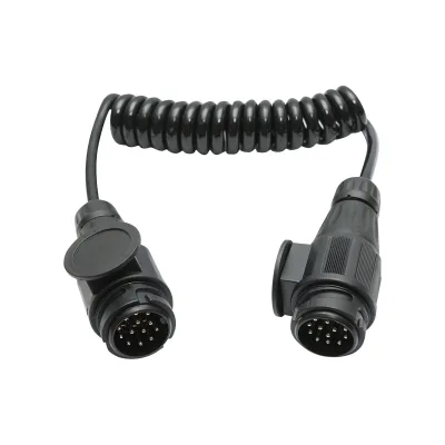Cavo a spirale per rimorchio da 2,2 m con 2 spine maschio a 13 pin, 8 fili Breckner Germany