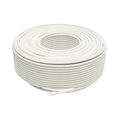 Cavo coassiale CCTV RG59 in rame 0,7 mm, 75 Ohm, PVC bianco 100 m/rotolo Q5+