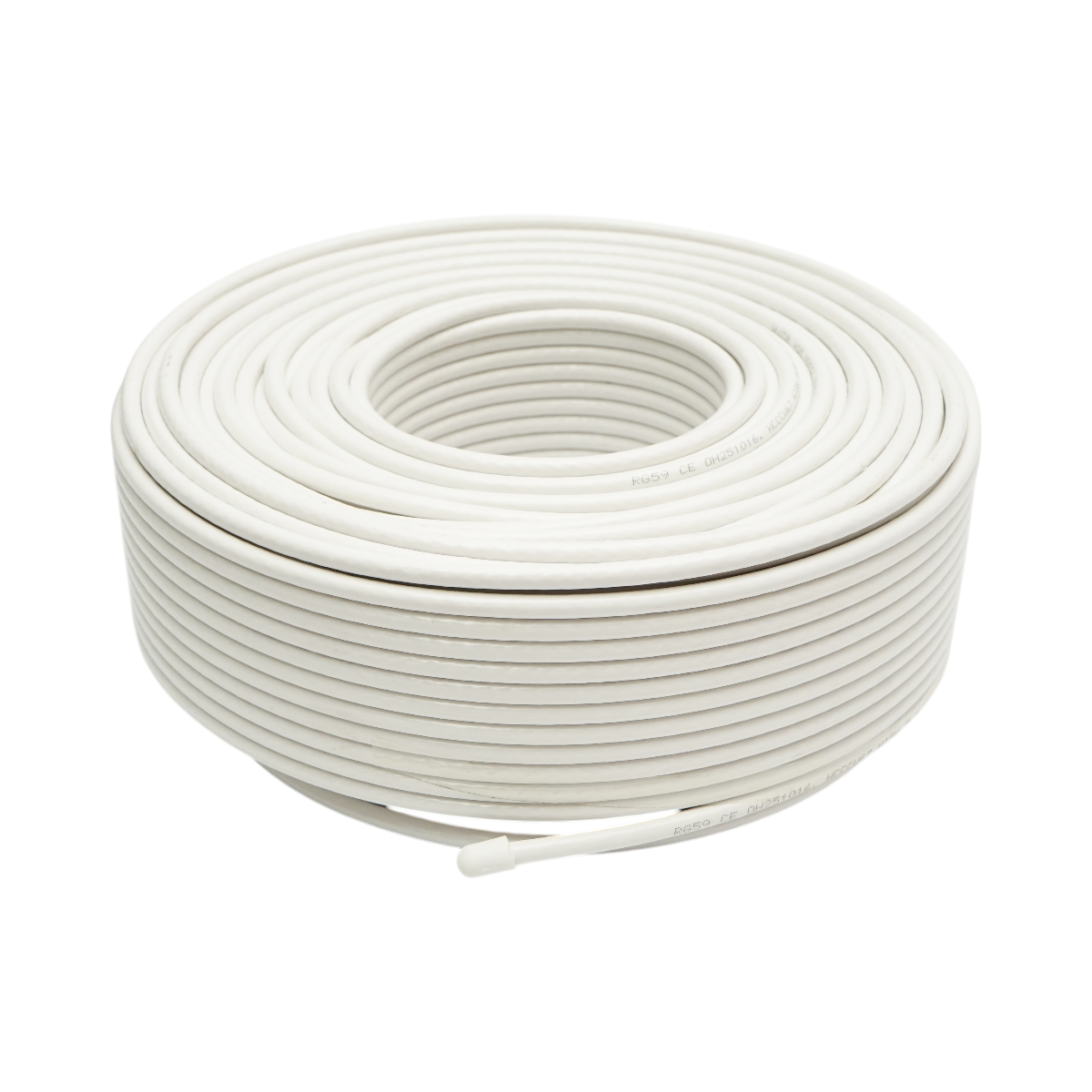 Cavo coassiale CCTV RG59 in rame 0,7 mm, 75 Ohm, PVC bianco 100 m/rotolo Q5+