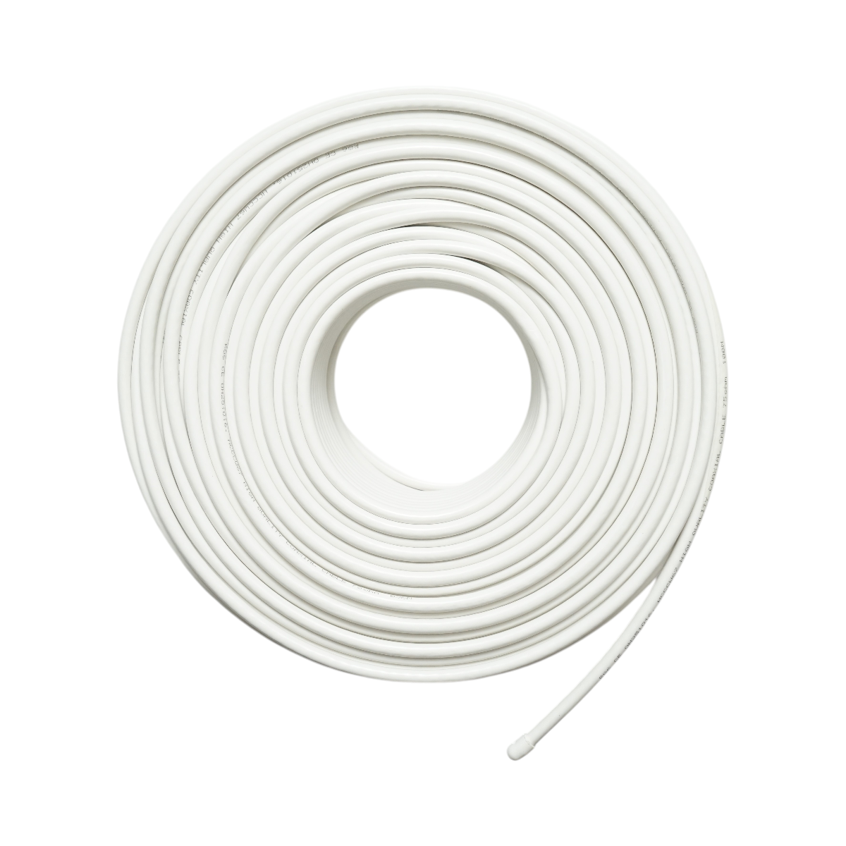 Cavo coassiale RG6 CCS 1,02 mm, 75 Ohm, schermatura a treccia in lamina Al/PET FPE 32x0,12 mm, PVC bianco 100 m/rotolo - immagine 2