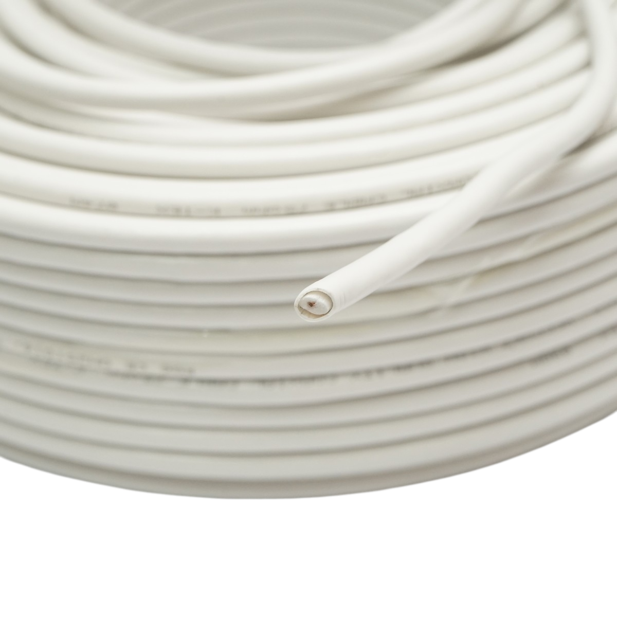 Cavo coassiale RG6 per videosorveglianza K-TEX, 1 mm CCA, schermato, 75 Ohm, PVC bianco, 100 m/rotolo - immagine 3