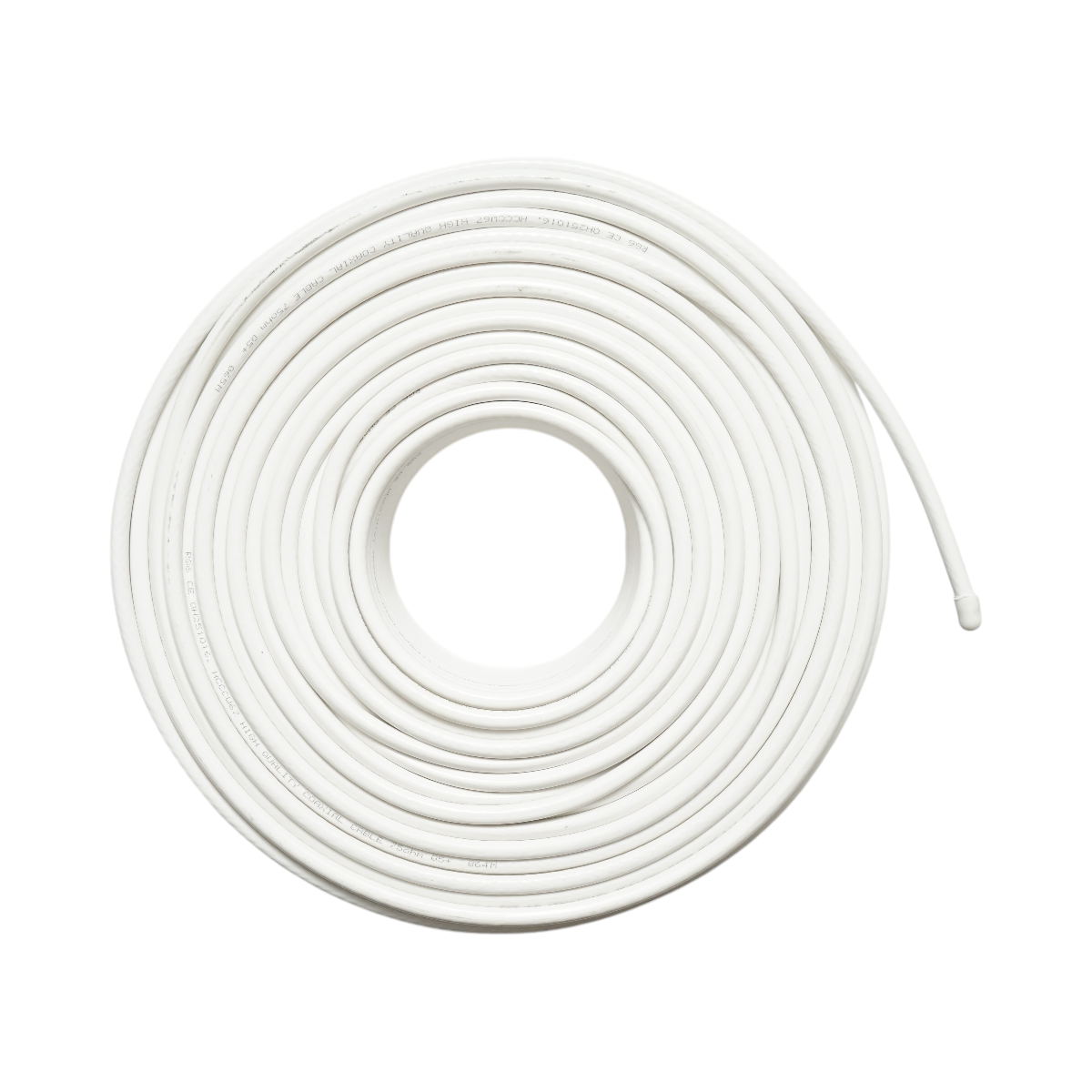 Cavo coassiale RG6 per videosorveglianza, rame da 1 mm, 75 Ohm, PVC bianco, 100 m/rotolo, Q5+ - immagine 2