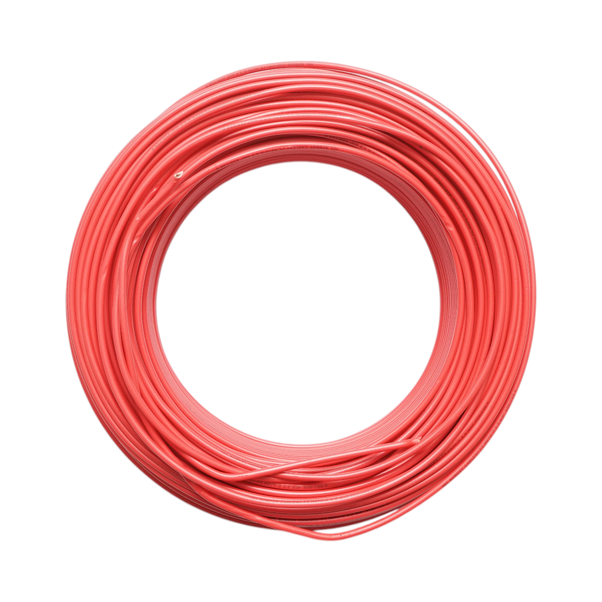 Cavo elettrico in rame 2,5mm rosso FY H07V-U, isolamento in PVC 450/750V 100m/rotolo - immagine 2