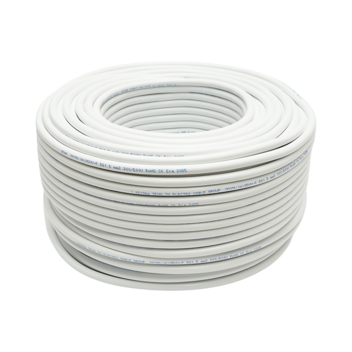 Cavo elettrico in rame H05VV-F MYYM 5Gx1,5mm, 300-500V, rotolo da 100m