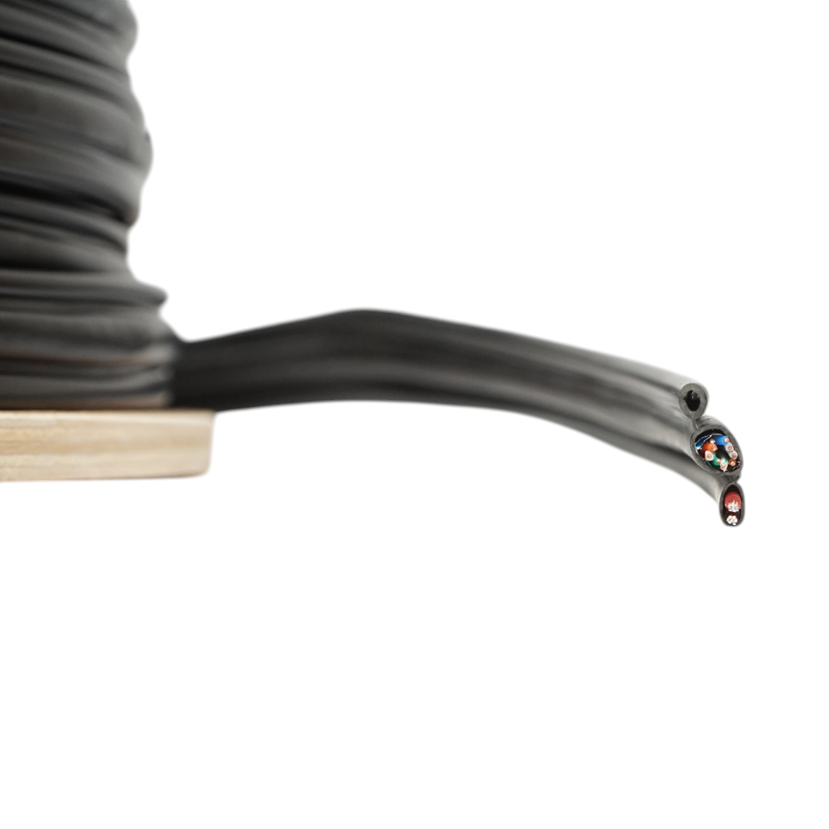 Cavo FTP CAT5e Siamese 8x0,51 rame + 2x0,75mm CCA alimentazione con cavo portante da 1,16mm per esterni autoportante 305m/rotolo - immagine 3