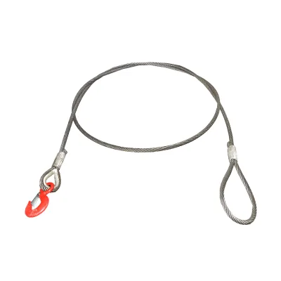 Cavo in acciaio per verricello con spessore di 14 mm e lunghezza di 4 m, gancio e anello per il traino o il sollevamento - immagine 2
