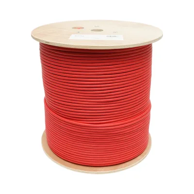 Cavo per allarme antincendio, resistente al fuoco, 2x2x0,8 mm, schermato, senza alogeni LSZH, rosso, 500 m/rotolo